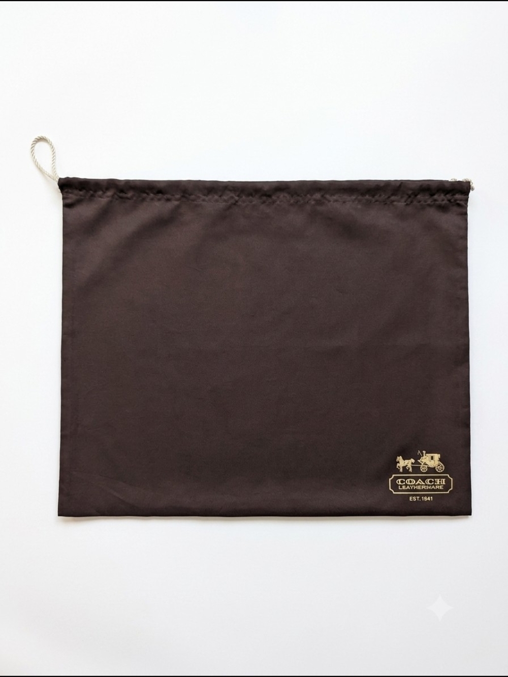 Coach Brown Silk Drawstring Dust Pouch
